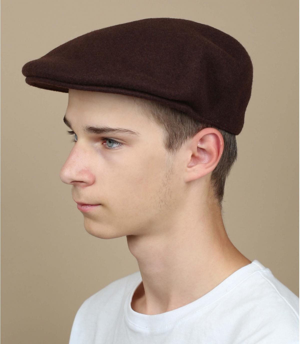 brown flat cap wool Kangol Wool 504 tobacco